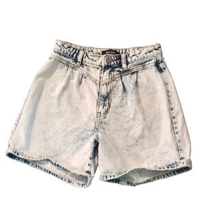 Missguided Acid Wash Blue Denim Shorts Size 4